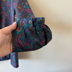 Vintage retro multicolor paisley print top Purple Size M Photo 4