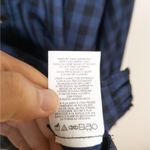 CAbi  Aberdeen Navy Black Plaid Button Up Shirt Ruffled Long Sleeve Women's Small Photo 5