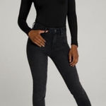 Good American  Good Classic Skinny Jeans Black114 Size 30 High Waist Photo 0