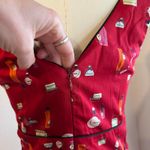 Vintage USA Made Red Perfume Bottle Print Retro Mod Dress A Line Dress Size XS Photo 4