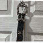 Nocone Leather Western Belt (SM)N3447001 Denim Flower Silver Buckle Blue Photo 2