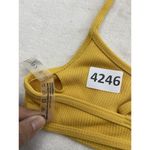 Zaful  Women's Bikini Top Mustard Yellow Size 4 Ribbed Wireless Photo 1