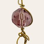 Faceted Purple Sphere Brass Wire Wrapped Pendant Photo 1