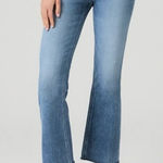 Paige  Denim Colette Crop Flare Raw Hem Jeans Shoreside Medium Wash Size 27 | 4 Photo 0