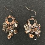 Silver sequin dangling chandelier earrings Photo 0