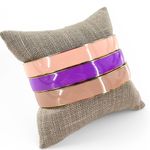 J.Crew Enamel Bangle Bracelet Lot Pastel Set of 3 Pink Beige Lavender Photo 1