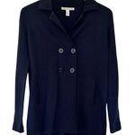 Cotton by Autumn Cashmere Navy Button Front Sweater Sz S Blue Photo 0