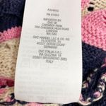 Laurie Felt Pointelle Knit Maxi Cardigan Duster Sweater Navy Pink Tan Size XXS Photo 14