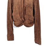 Free People Lust for Life Striped Long Sleeve Twist Crop Top Shirt Medium Photo 7