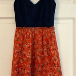 City Trends Women’s Lace Top Wild Flower Skirt Dress With Adjustable Straps Photo 0