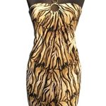 Cache Animal Metallic Kissed Halter Dress Rhinestone Metal Rings New NWT $158 Photo 1