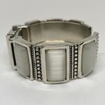 Chico's Chico’s women’s quartz analog cuff bracelet watch 25mm silver tone gray stones s Photo 2