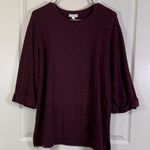 J.Jill Pure Jill Maroon Hald SLeeve Cuffed Sleeves Front Pouch Pockets Size Med Photo 0