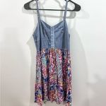 No Boundaries Flattering chambray corset bodice clasp top colorful sundress size large Photo 2