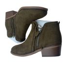 MIA Stitch Fix Olive Green Booties Suede Ankle Boots SZ 6W Western Stitch Wide Photo 5