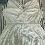 Justily Tiered Crochet VNeck‎ Sleeveless Mini Dress Large Coastal Cowgirl Angel White Photo 7