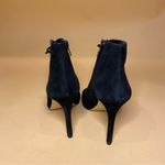 Saks 5th Avenue Saks Fifth Avenue Florelle Black Suede Open Toe Lace Up Bootie Heels Size 6 Photo 4