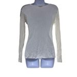 EXPRESS  Small White Rhinestone Embellished Shoulders Scoop Neck Knit Top Bling Photo 1