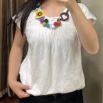 Blouse Tee With Detailing White Size M Photo 3