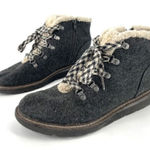 Steve Madden  Flannel Fleece Lined Check Lace Up Zip Ankle Boots Size 10 Gray‎ Photo 0