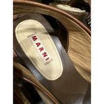 Marni 2005 Womens Platform Shoes Ivory Open Toe Sculpted Wedge Sandals Size 6 36 Black Photo 5