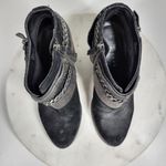 Trouve Bristol Womens Chained Ankle Boots 7M Black Suede Leather Western Bootie Size 7 Photo 11