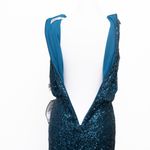 Eliza J Sequin Cowl Neck Sheath Dress in Teal – NWT Size 2 Photo 11