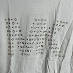 MICHAEL MICHAEL KORS WHITE SHIRT W/GOLD STUDDED MK LOGO SIZE SMALL Photo 1