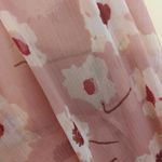 Lucky Brand  Size Medium M Sheer Pink Floral Flower Blouse Top Summer Photo 6