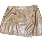 The Drop Faux Leather Mini Skirt, Size Large (NWT) Brown Photo 0