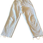 Vintage Sostanza Light Blue Wash High Rise Straight Leg Raw Hem Mom Jeans 7/8 Size undefined Photo 0
