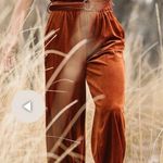 NWT oat New York high waisted rust velvet pant Brown Photo 4