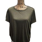 Democracy Olive Green Short Sleeve Crew Neck T-Shirt Womens Large Photo 0