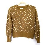 Madewell  Banded Long Sleeve Crewneck Pullover Sweatshirt in Inkwell Dots Sz M Photo 1
