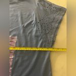 Gap  Women's Eyelet Flutter Short Sleeve Top Scoop Neck Blue Shirt Size S Photo 8