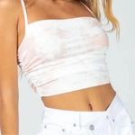 Princess Polly Women's Ribbed Crop Top Pink White Camo Cowl Neck Summer Size 8 Photo 1