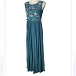 • Label Ritu Kumar Green Blue 3D
Floral Embroidered Viscose Maxi
Dress
S Photo 2