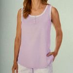 Carole Hochman Midnight by 4-Piece Cotton Pajama Purple Floral Stripe Sleepwear Photo 2