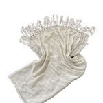 Womens cream and silver scarf Silver Photo 2