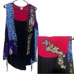 Usindo Vest sz S Beaded Embroidered Flowers Patchwork colorful Boho Art to wear Purple Photo 1