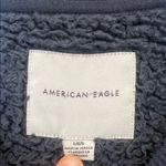 American Eagle  Outfitters Navy and Cream Sherpa  Sweater size large. Photo 2