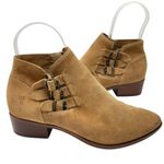 Frye Ankle Booties Womens Size 7 Tan Suede Leather Western Festival Boho Cowgirl Photo 2