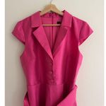 Badgley Mischka Cap Sleeve Fit and Flare Watermelon Pink Midi Dress Size 8 Photo 9