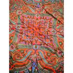 Amanda Smith Vintage Black Red Green Paisley Italy Rayon Scarf Photo 5