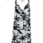 Tommy Bahama Black and White Palm Tree Print Halter Top Swim Beach Dress Size XS Photo 0
