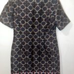 Brooks Brothers  Women Geometric Patterned Dress Textured Short Sleeve sz 14P Photo 6