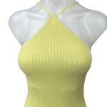 ZARA Yellow Halter Ribbed Knit Sleeveless Pullover Mini Bodycon Dress Size S Photo 5