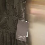 Aidan Mattox 💕💕 Plunging V-Neck Flutter Sleeve Gown Black Burnout Floral 8 NWT Photo 12