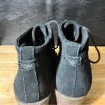 Toms Hyde Black Suede Lace Up Ankle Wedge Boots Size 7.5 Photo 4