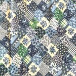 Blue Plaid Floral Bandana Handkerchiefs Napkins 3pc Set 17in x 17in Photo 1